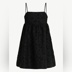 Free Assembly Black Lace Babydoll Dress with Pockets
